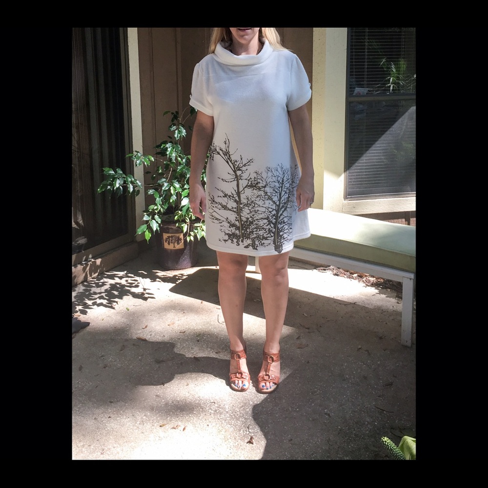 Funky People white fleece mini dress size XL